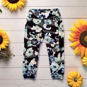 Fila Sport Leggings Activewear Pants Womens Medium Stretch Abstract Floral